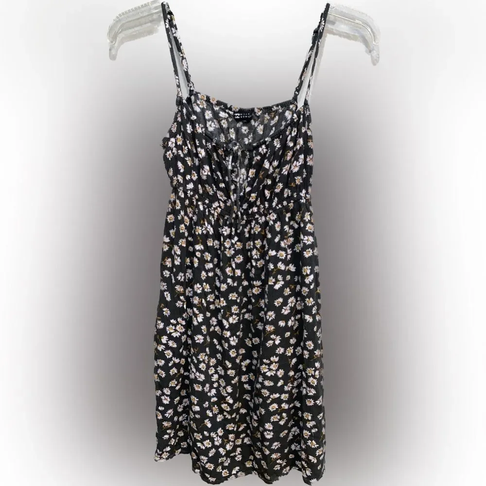 Billabong Olive Green Floral Mini Dress 100% Viscose Size Medium